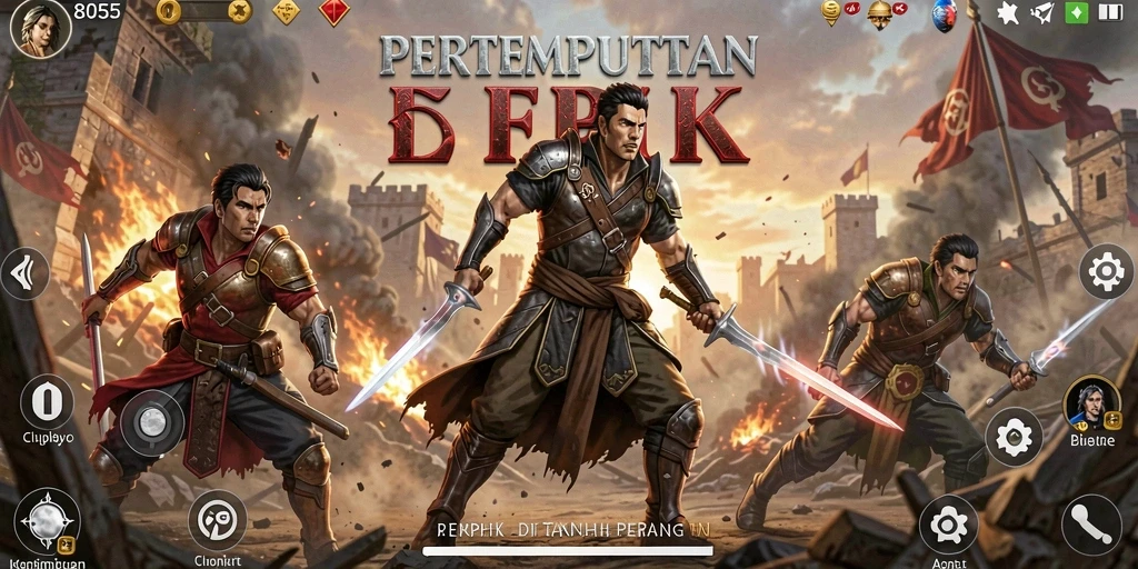 Screenshot menampilkan aksi seru di medan perang Battle Royale.