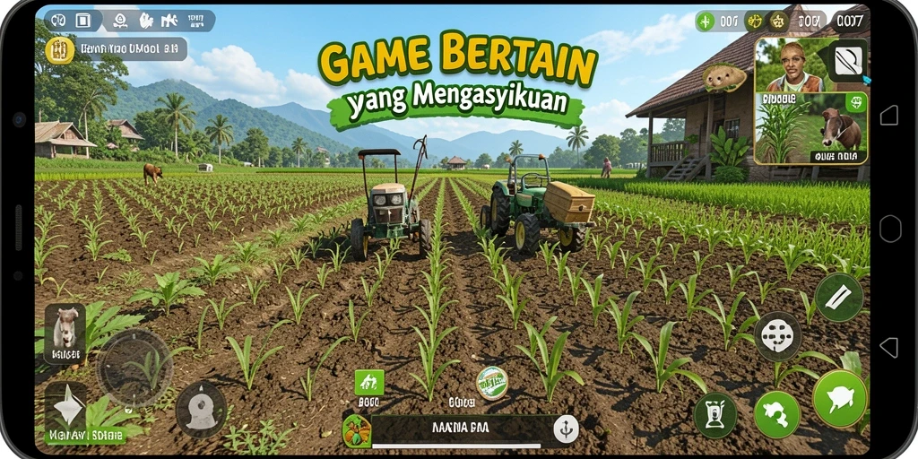 Tampilan gameplay C0077 yang menarik saat bertani.