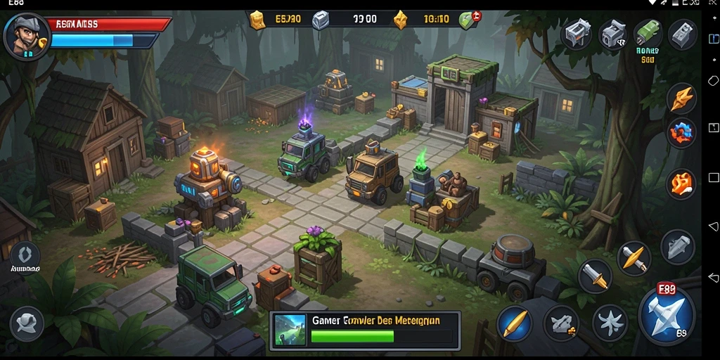 Screenshot gameplay E88 yang menunjukkan aksi Tower Defense yang seru.