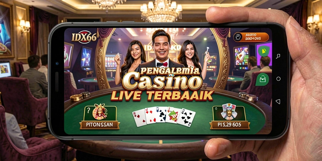 Tampilan utama gameplay Live Casino IDX66 yang menarik dan menghibur.