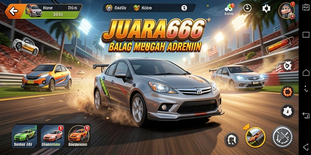 Screenshot JUARA666 menampilkan balapan yang seru dengan grafik menawan.