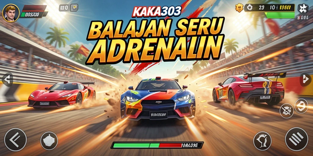 Tampilan aksi balapan mendebarkan di KAKA303 dengan mobil cepat.