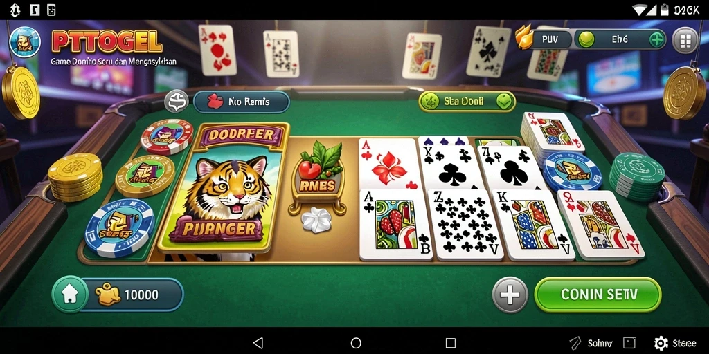Screenshot gameplay PTTOGEL menampilkan keseruan bermain Domino.