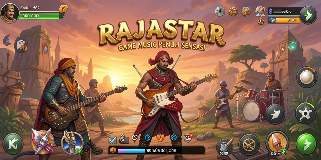Gameplay seru RAJASTAR dengan berbagai genre musik.