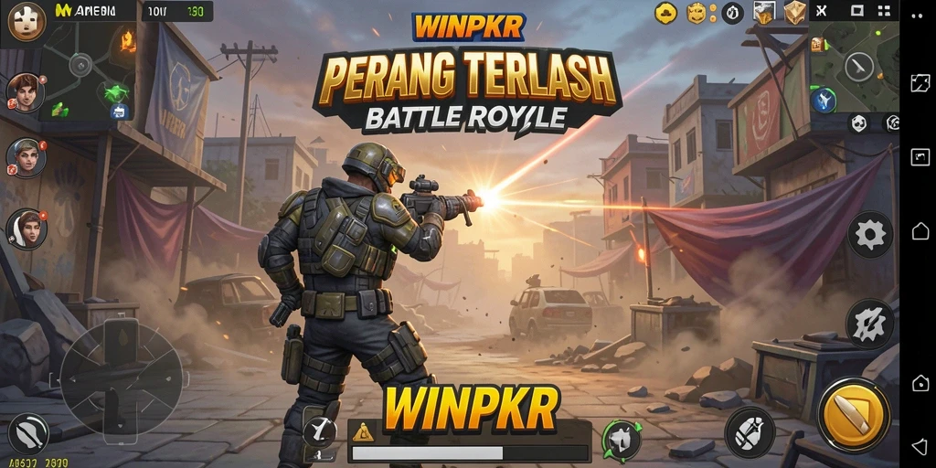 Gameplay menegangkan di arena Battle Royale WINPKR.